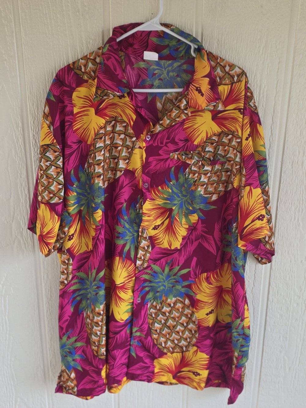 Men's King Kameha Floral Pineapple Hawaiian Shirt, Size 5XL